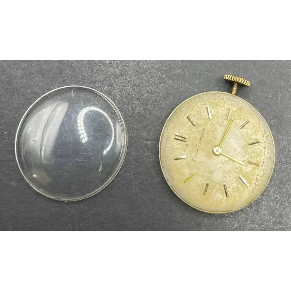 Girard Perregaux Vintage Watch Movement Dial Loose Crystal Stem Parts Repair